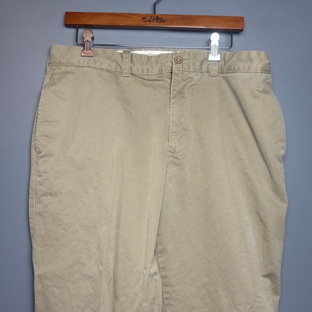 LL Bean‎ Mens 36x32 FITS (34X29) Khaki Beige Cotton Casual Chino Pants Trousers - Picture 7 of 12